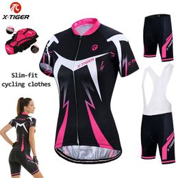 Ciclismo Jersey Sets XTiger Womens Set Verano AntiUV Bicicleta Ropa QuickDry Mountain Mujer Bicicleta Ropa 230717