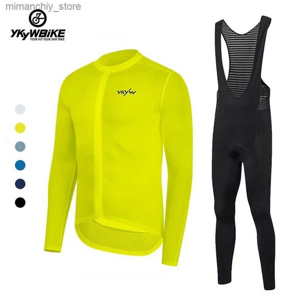 YKYW Breathab Bike Pro Long Seve maillot de cyclisme bavoir pantalon Long ensemble vtt hommes Bicyc chemise costume montagne cyclisme vêtements Q231107