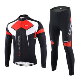 Maillot de cyclisme printemps automne ensemble de vêtements de cyclisme vêtements de sport costume vélo en plein air à manches longues maillot pantalon respirant à séchage rapide hommes