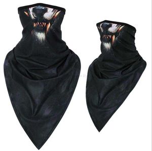 Cyclisme Foulards Magiques Ourdoor Randonnée Pêche Camping Demi-Masque Glace Froide Soie Dessin Animé Imprimé Tête D'animal Écharpe Turban Respirant Crème Solaire Masques De Vélo