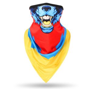 Fietsen magische driehoekige sjaals gezichtsmaskers hoofdwraps Halloween Party Mask 3D Dieren hoofd Printing Hood Outdoor sport verbandkappen