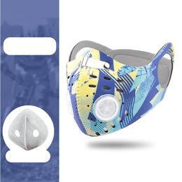 Fietsenmasker Dubbele ademhalingsklep Masker Outdoor winddichte anti-stof fietsen maskers zonder vervangbare geactiveerde koolstoffilter CCA12318