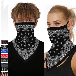 Masques de cyclisme Écharpe Unisexe Bandana Foulards de moto Foulard Cou Masque Extérieur US Drapeau Impression Cyclisme Bandeau LXL1427Q