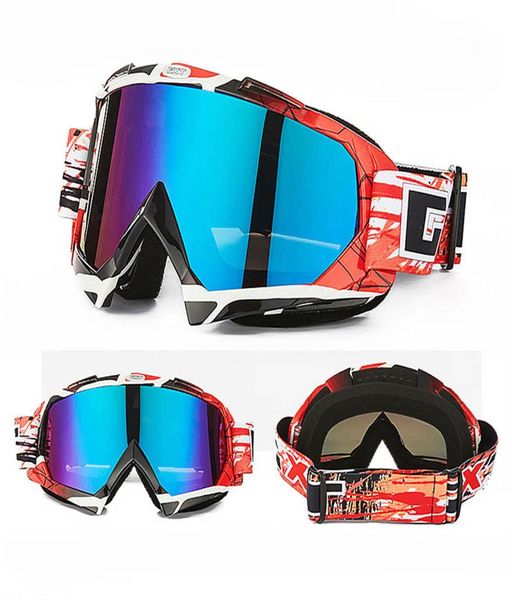 Cycling Motocross Goggles ATV MTB DH Ski à vent Ski Moto Goggles Glass Dirt Bike Cashets Visors Lens Motorcycle Lunets M Q01686242