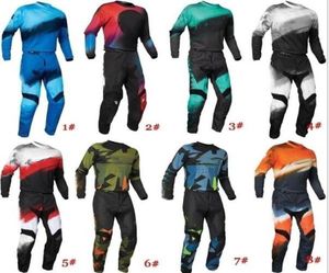 Jersey de motocross cyclistes et pantalon Red Gold ATV BMX Moto Gear Set Motorcycle Clothing MX Downhill Jersey Set8126129