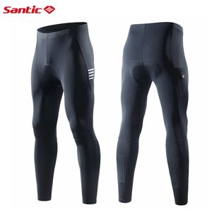 Cycling Pants Santic Cycling Pants Men Summer Bicycle Long Pants Cushion MTB Ride Bike Trousers Outdoor Sports Reflective 231216