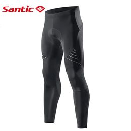 Pantalons de cyclisme Santic pantalons de cyclisme pour hommes 4D rembourré Compression longue équitation collants de vélo respirant réfléchissant VTT Sport Leggings 231120