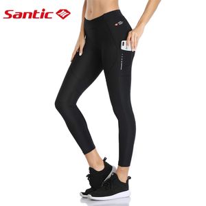 Pantalons de cyclisme Santic pantalons longs de cyclisme pour femmes avec maille respirante rembourrée 3D collants de vélo vtt réfléchissants leggings de vélo pantalons de sport 231101