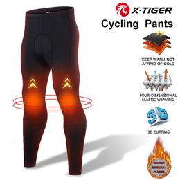 Fietsbroek X-TIGER Man Fietsbroek met bretels Winter Thermisch Mountainbikebroek Fietsbroek 5D Gel Pad Fietsbroek met bretels Fietsuitrusting 231202