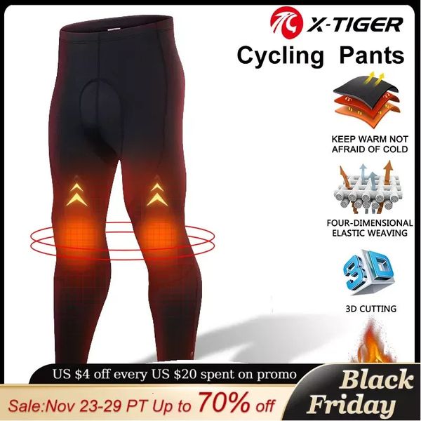 Pantalons de cyclisme X-TIGER homme cyclisme bavoir pantalon hiver thermique VTT pantalon vélo collants 5D Gel Pad cyclisme bavoir pantalon équipement de cyclisme 231124