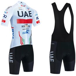 Cycling Set 2024 UAE Team Cycling Jersey Bike Shorts Men Women Women 20D Ropa Ciclismo Riding Maillot Bicycle Clothing Uniform 240516