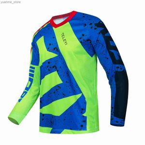 Chemises cyclables Tops 2024 MX Mens Summer Summer à manches longues Bélos de montagne Cyclage des vêtements de créateurs respirants Jersey TELEYI Y240410