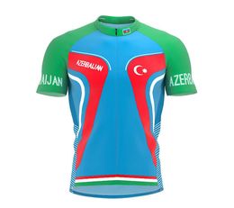 Fietsende shirts bovent Azerbeidzjan volledige ritsfiets fietstersy met korte mouwen voor mannen en vrouwen 230820