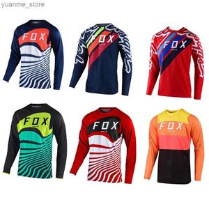 Cycling Shirts Tops Bat Downhill Jersey Manga larga Moto Bicycle Camiseta Enduro Camiseta Mountain Bike Jersey Ciclismo Ciclismo Y240410