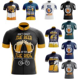Fietsshirts Tops Bier Wielertrui Grappig Dames/Heren Fietser Outfit Fietskleding Mtb Fiets Korte Mouw Maillot Ciclismo Para Hombre 230828