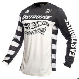 Fietsshirts Tops Bmx Downhill Mtb Jersey Enduro Moto Off Road Lange motorfiets Motocross Mx Hombre Fiets 221115 Drop Delivery Spor Dh0Ni