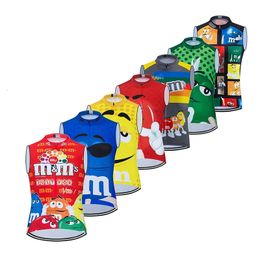 Fietsen Shirts Tops Cartoon Stijl Heren Zomer Winddicht Wielertrui Vest Fiets Mouwloos Lichtgewicht Ademend Vest Fiets Ropa Ciclismo 231124