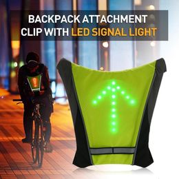 Fietsshirts Tops Hoge kwaliteit nachtfietsvesten Reflecterend USB Led-vest met richtingaanwijzers Rugzakbevestigingsclip Signaalveiligheid 230603