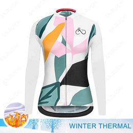 Fietsshirts Tops Kaus bersepeda wanita baju bulu hangat musim dingin 2023 pakaian sepeda Triathlon luar ruangan gunung Ropa Ciclismo 230905