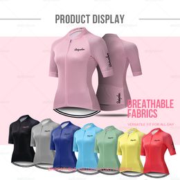 Chemises de cyclisme Tops Lady Vêtements de cyclisme Maillot de vélo de route Été Femmes Chemise à manches courtes Femme Vêtements de vélo Vêtements VTT Ropa Ciclismo Séchage rapide 230830