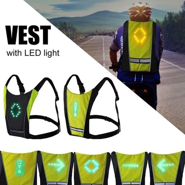 Camisetas de ciclismo Tops Chaleco de ciclismo LED Ciclismo de noche Ropa de bicicleta de control remoto con indicador de luz de giro LED 230718