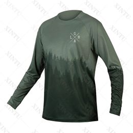 Fietsshirts Tops Loose Rider Heren Jersey met lange mouwen Mtb Fietsshirt BMX Downhill Camiseta Motocross Mx Enduro Ademende kleding 230804