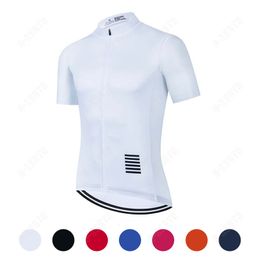 Fietsende shirts tops van mannen fietsen jersey witte fietsen kleding snel droge fiets korte mouwen mtb mallot ciclismo enduro shirts fietskleding uniform 230505