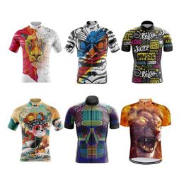 Cyclisme Maillots Hauts Homme Manches Courtes Maillot Cyclisme Vélo Maillot Haut VTT VTT Vélo Route Cyclisme Vêtements de Sport Vêtements équipe sportive 230820