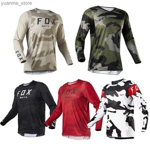 Chemises cyclables Tops Mens Bat Motocross Jersey Downhill Jeresy Mountain Bike T-shirt rapide Dry Offroad DH Jeresy Maillot Ciclismo Hombre Y240410