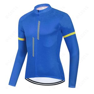 Chemises de cyclisme Tops Hommes Jersey Bleu À Manches Longues Vêtements De Vélo Pro Team Chemise Vêtements De Vélo De Montagne Automne Vêtements De Cycle 231115