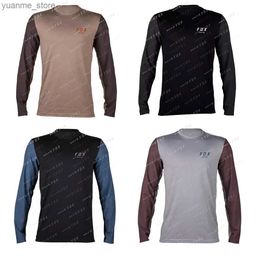 Fietsende shirts bovent bovenaan heren mountainbike jersey vleermuis shirts offroad dh motorfiets jersey snel droge downhill jerseys maillot ciclismo hombre y240410
