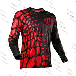 Fietsshirts Tops Motor Mountainbike Team Downhill Jersey MTB Offroad DH MX Fietslocomotief Shirt Cross Country Mountainbike Jersey 231011