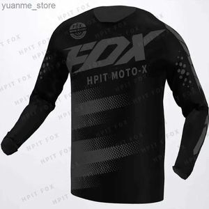 Cycling shirts bovent bovenaan Motorcycle Mountain Bike Team Downhill Jersey Offroad DH MX Bicycle Locomotief Shirt Cross Country Mountain Bike HPIT Y240410