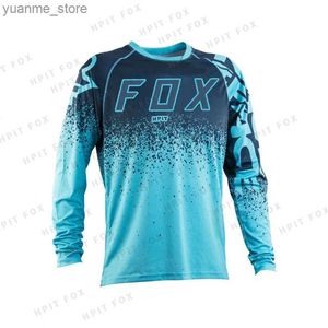 Les chemises cyclables en tête de New Motocross Hpit Downhill Jersey MX Cycling Mountain Bike DH Maillot Ciclismo Hombre Racture de jersey sec 2022 Y240410Y240418ZELD