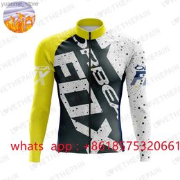 Chemises cyclables Tops Orbea Winter Cycling Set thermal Fleece Long Manchers Sportswear Racing Jersey Suit Men Cycling Vêtements Maillot Ropa Ciclismo Y240410