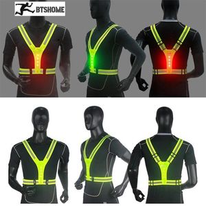 Cyclisme Chemises Tops Extérieur Réglable LED Réfléchissant Courir Gilet Rougeoyant Réflecteur Sangles Équipement De Sécurité pour Hommes Femmes Nuit Course Randonnée 230718