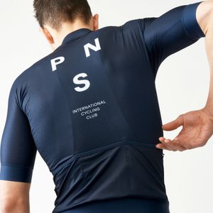Fietsshirts Tops Pas Replica Normal Studios Korte Mouw Wielershirt Team Pns Blauw Heren Coolmax Snelheid Fietskleding Mtb Shirts 231109