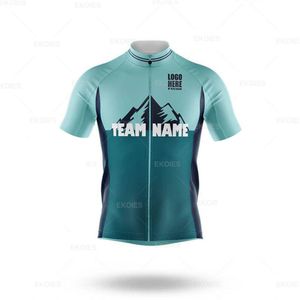 Fietsshirts Tops Professioneel Aangepaste teamnaam Korte mouw Unisex Zomer Fietsshirts Ropa Ciclismo MTB Uniform Ontwerp Racefietsshirts 230828