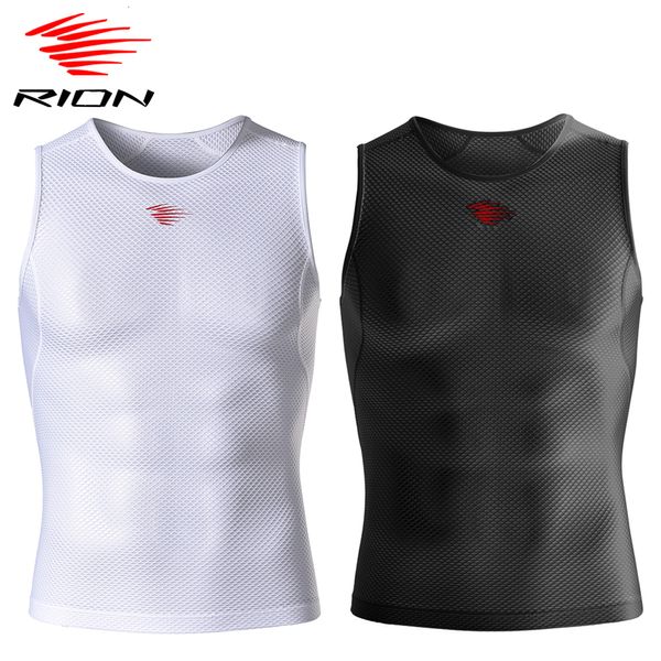 Fietsshirts Tops RION Gilet Hemd Fiets MTB Fietsvest voor Heren Fietskleding Hardlopen Mouwloos Basislagen Man Mesh Zomerondergoed 230718