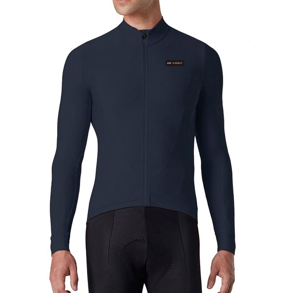 RISESBIK Pro Race Fit Veste de vélo en polaire thermique pour homme Jersey à manches longues Vêtements d'hiver légers 230824