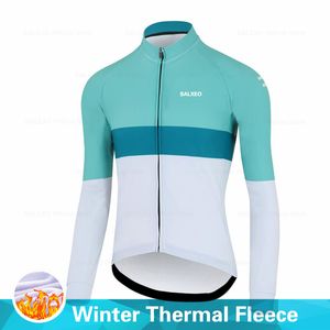 Cyclisme dessus de chemise SALEXO vêtements d'hiver hommes polaire thermique haut Jersey Sport vélo vtt équitation vestes chaudes 230911