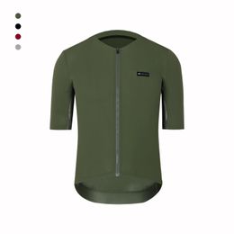Ciclismo Camisas Tops SPEXCEL Coldback Tecido UPF 50 Pro Aero Manga Curta Ciclismo Jerseys Sem Colar Design Zipper Bolso Verde 230824