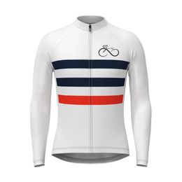 Camisas de ciclismo Tops Rayas Hombres Jerseys Verano Manga larga Mountain Road Bike QuickDry Ropa de bicicleta 230824