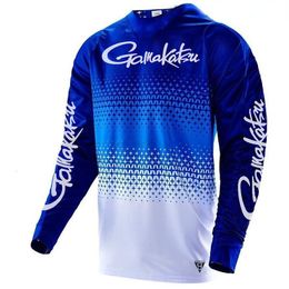 Cyclisme Chemises Tops Été manches longues motocross chemise bleu vtt vtt Racing Team Road Sports Jersey 230717