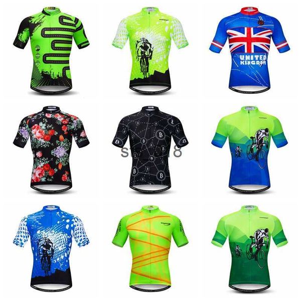 Maillots de cyclisme Tops Weimostar Noir Sport Maillot de cyclisme à manches courtes Hommes Pro Team Vêtements de cyclisme Maillot Ciclismo Séchage rapide VTT Maillot de vélo T230303