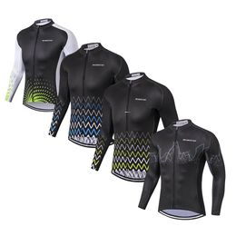 Fietsshirts Tops Weimostar Heren Jersey Jas Met Lange Mouwen Fietsshirt Sneldrogend Ademend Fietskleding Sportkleding Zwart Schedel S4XL 230911