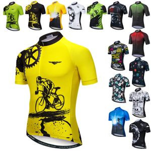 Chemises cyclables Tops WEIMOSTAR JAUNE JERSEY PRO Équipe pour hommes Vêtements Bicycle respirant MTB Bike Antisweat Shirt Maillot 230612