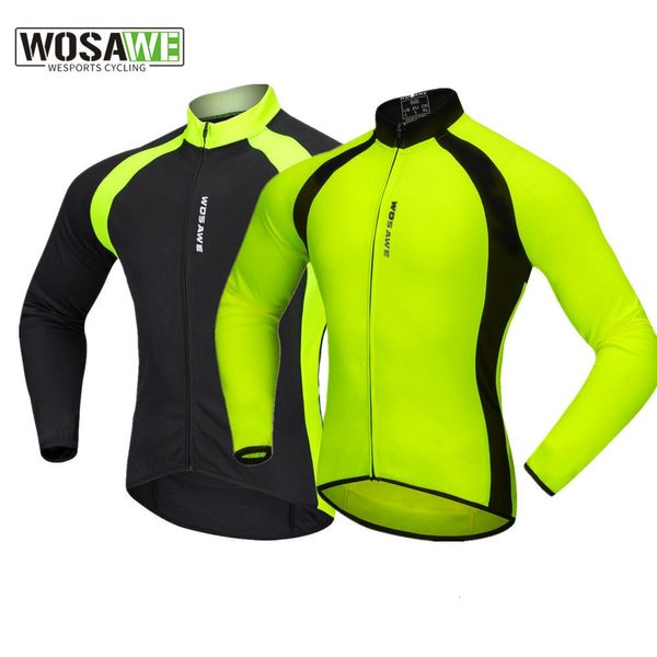 Camisas de ciclismo Tops WOSAWE Primavera Ciclismo Jerseys Hombres Bicicleta Ropa deportiva Ciclo transpirable Cuesta abajo MTB Ropa de manga larga reflectante Camisas de bicicleta 230712