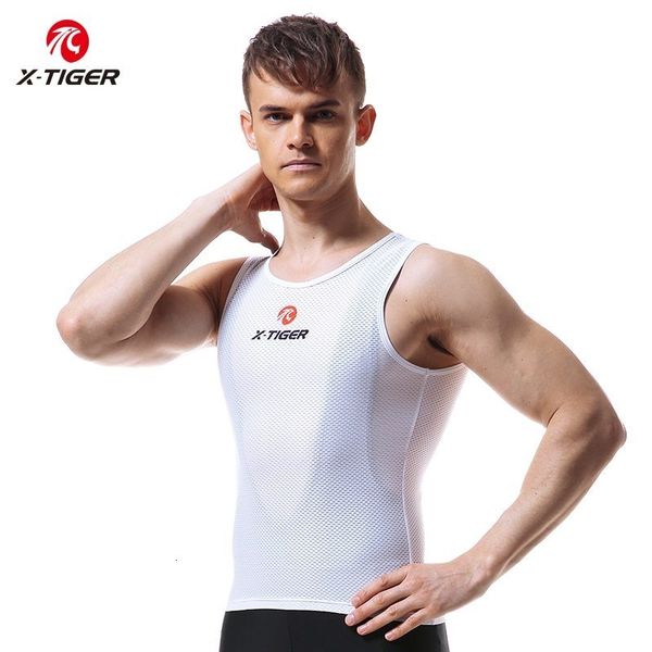 Camisetas de ciclismo Tops X-TIGER Ropa interior de ciclismo Capas de base deportivas Jersey de ciclismo Chaleco de ciclismo Hombres Camiseta Cool Mesh Elastici Vest Road Bike Jersey 230616