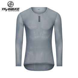 Chemises de cyclisme Tops YKYWBIKE Couche de base de cyclisme à manches longues BikeSports Bike Shirt Sous-vêtements Racing Bicycle Shirt noir blanc 230505